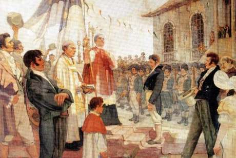 Bênção das bandeiras dos revolucionários pernambucanos, obra de Antonio Pareiras