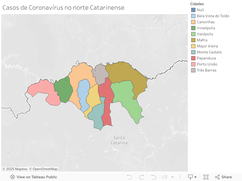 Casos de Coronavírus no norte Catarinense 